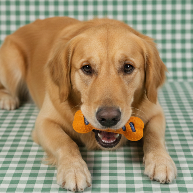 Orange Pet Bone Toy