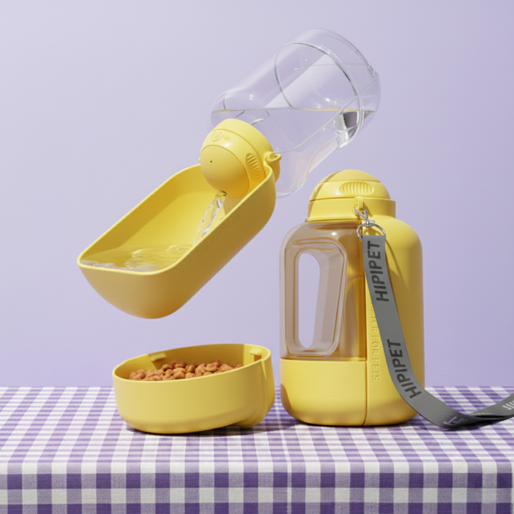 Dual-Compartment Pet Water Bottle